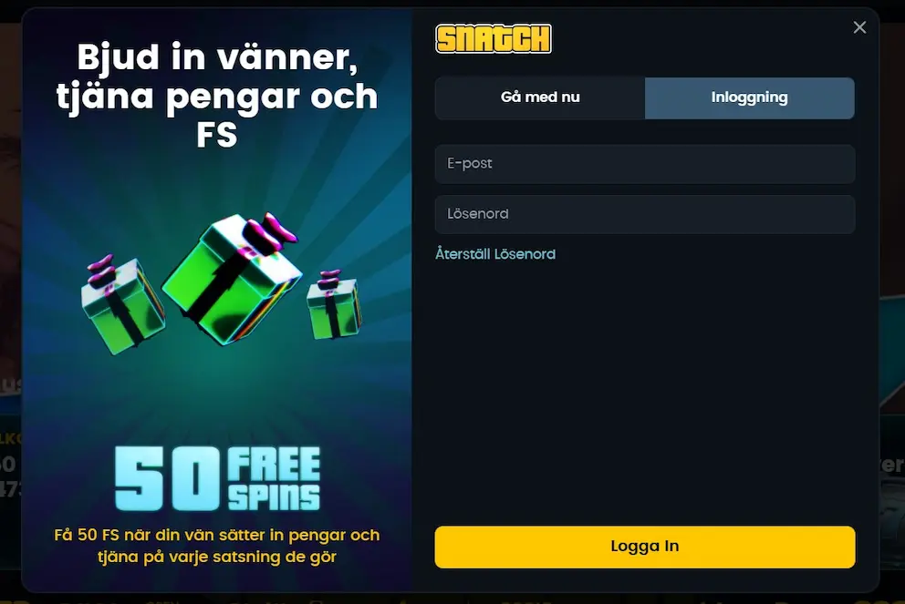 logga in snatch casino bild